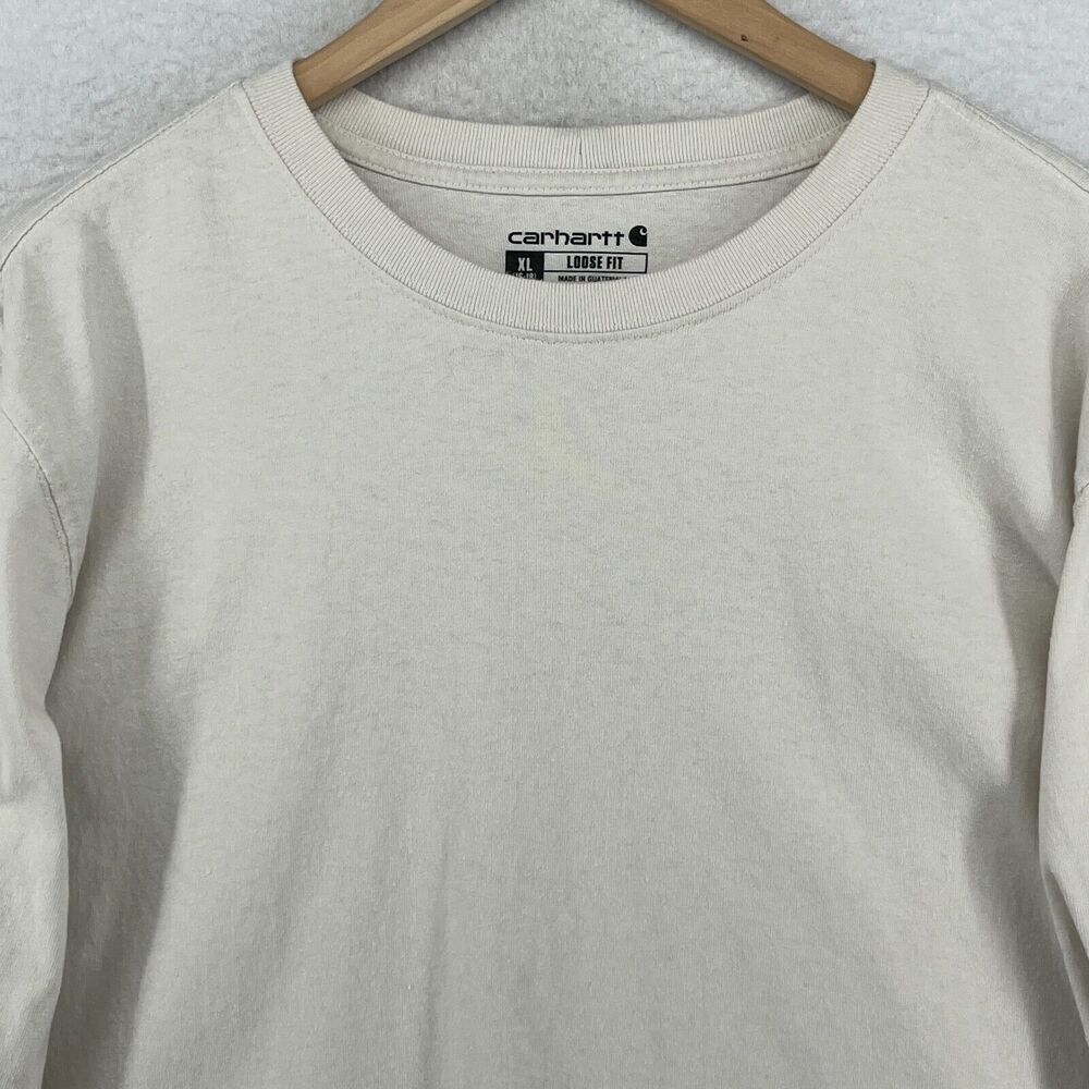 CARHARTT Shirt Boys XL 16-18 Loose Fit Heavyweight Long Sleeve Cotton Beige - Picture 3 of 14